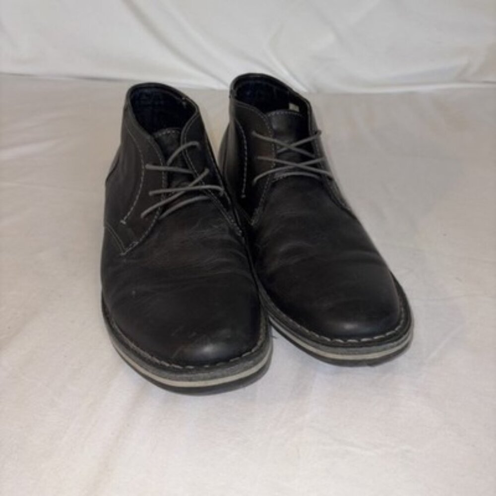 Steve Madden Mens 9.5 Chukka Ankle Boot Black Leather Harken017